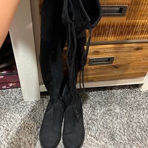 Knee high black boots